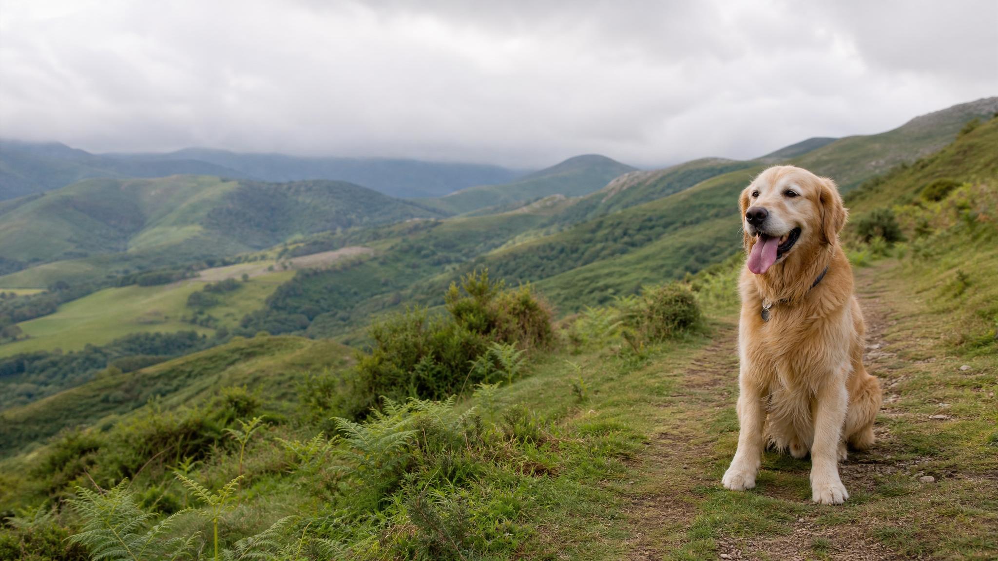 Dog travelling in the Basque Country illustration